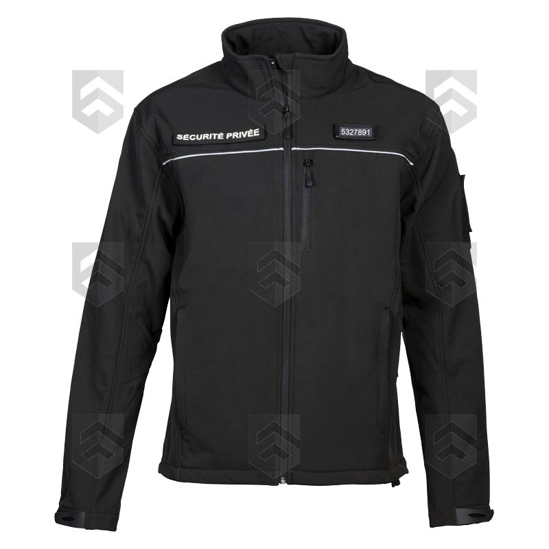 Blouson Softshell Sécurité Privée CityGuard Noir