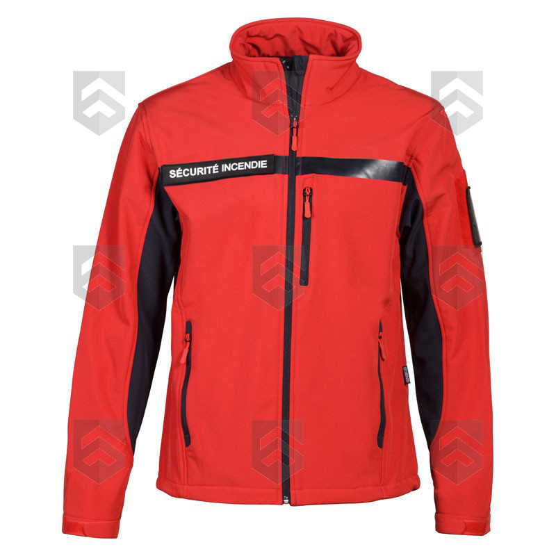 Blouson Softshell Sécurité Incendie CityGuard Rouge