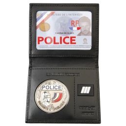 Porte-carte mini cuir 2 volets format CB + Supports Médaille et mini Galon GK Pro