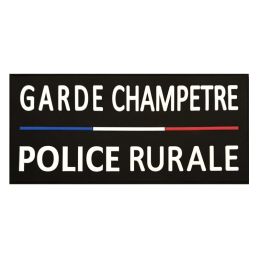 Bande Gomme 3D Garde Champêtre - Police Rurale 13 x 28 cm Liseré Tricolore