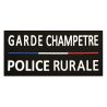 Bande Gomme 3D Garde Champêtre - Police Rurale 13 x 28 cm Liseré Tricolore