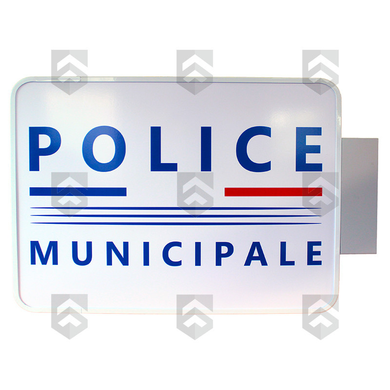 Enseigne Drapeau Police Municipale double face Tricolore