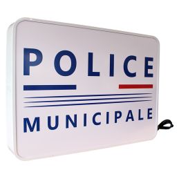 Enseigne Drapeau Police Municipale double face Tricolore