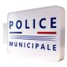 Enseigne Drapeau Police Municipale double face Tricolore
