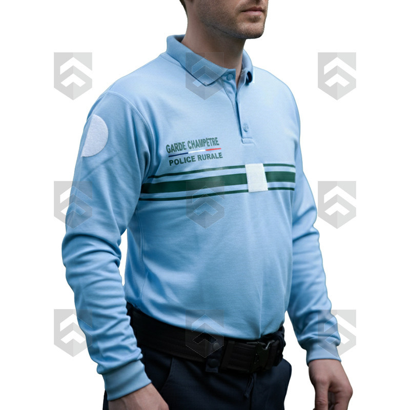 Polo Double Face Garde Champêtre / Police Rurale ML Callens Bleu Ciel 