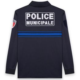 Polo Police Municipale Respirant ML Col Zippé GK Pro Bleu Marine
