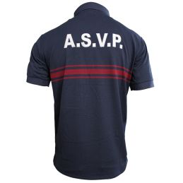 Polo ASVP Respirant MC EK Bleu Marine Col Zippé