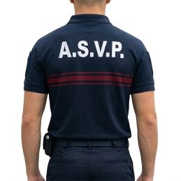Polo ASVP Respirant MC EK Bleu Marine Col Zippé