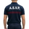 Polo ASVP Respirant MC EK Bleu Marine Col Zippé