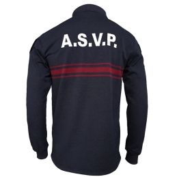 Polo ASVP Respirant ML EK Bleu Marine Col Zippé