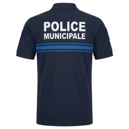 Polo Police Municipale Respirant MC EK Bleu Marine Col Zippé