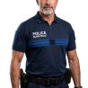 Polo Police Municipale Respirant MC EK Bleu Marine Col Zippé