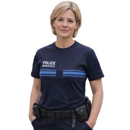 T-shirt Police Municipale Respirant EK Bleu Marine porté