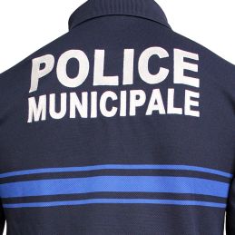 Polo Police Municipale Respirant MC EK Bleu Marine Col Zippé