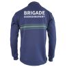 Polo Bandes Vertes Personnalisable Respirant ML Bleu Marine EK
