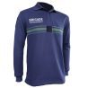 Polo Bandes Vertes Personnalisable Respirant ML Bleu Marine EK