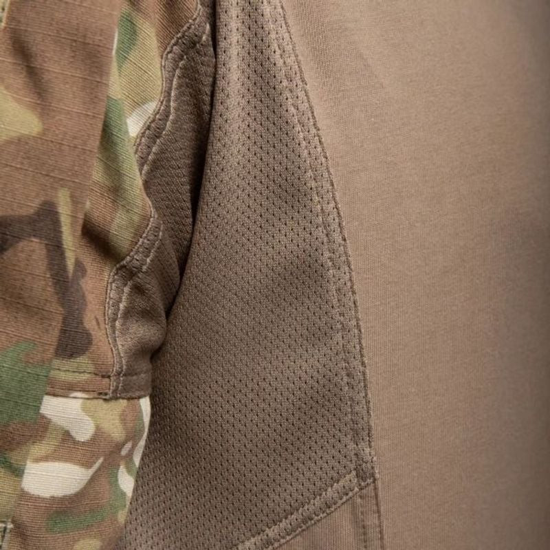 Vue arrière de la chemise de combat GK Pro UBAS GEN 2 Multicam, avec manches Multicam, panneau stret