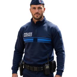 Sweat Police Municipale EK brodé col montant