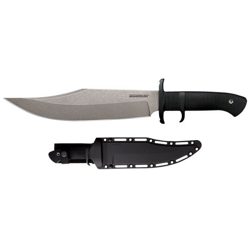 Poignard Bowie Marauder Cold Steel vue complète avec lame courbe, quillons, manche ergonomique noir 