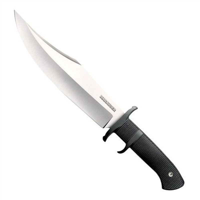 Profil latéral détaillé du poignard Bowie Marauder Cold Steel : courbe de lame, gravure Marauder, po