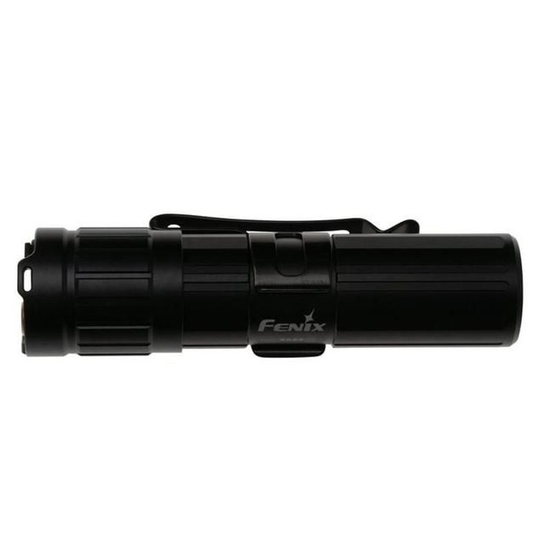 Lampe frontale Fenix HM75R montée sur un casque avec support réglable, montrant une construction rob