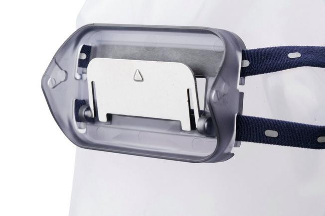 Hands-free use of 1418403 Fenix HL17R headlamp during camping setup.