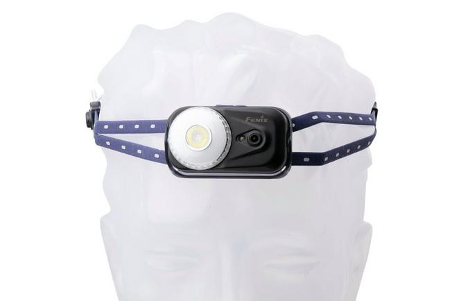 1418403 Fenix HL17R showing red and blue emergency light modes.