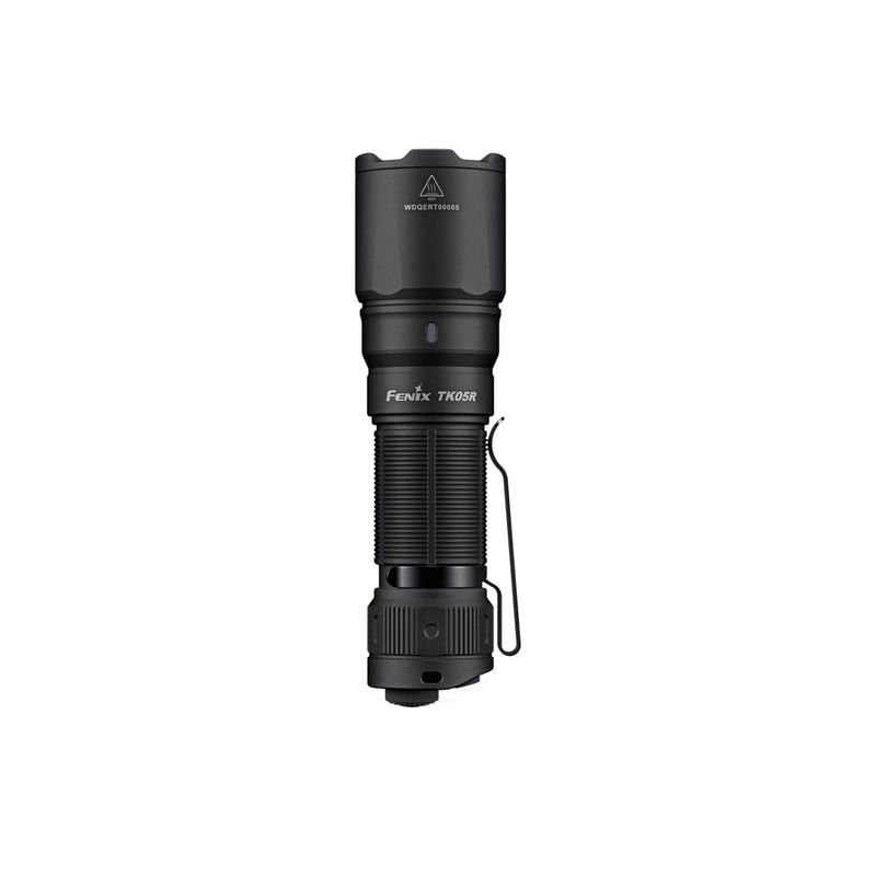 Fenix TK05R dans son étui de transport, montrant l'organisation du holster et des accessoires.