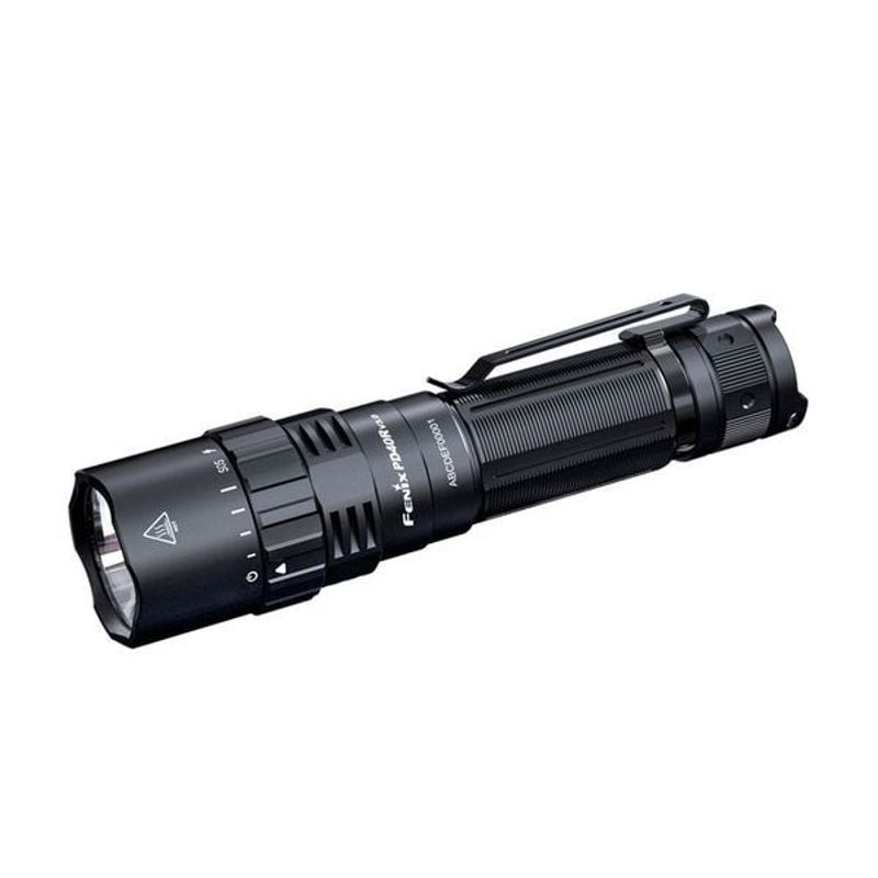 Vue arrière de la lampe torche Fenix 1451306 PD40R V3.0 avec port de charge USB-C et capuchon arrièr
