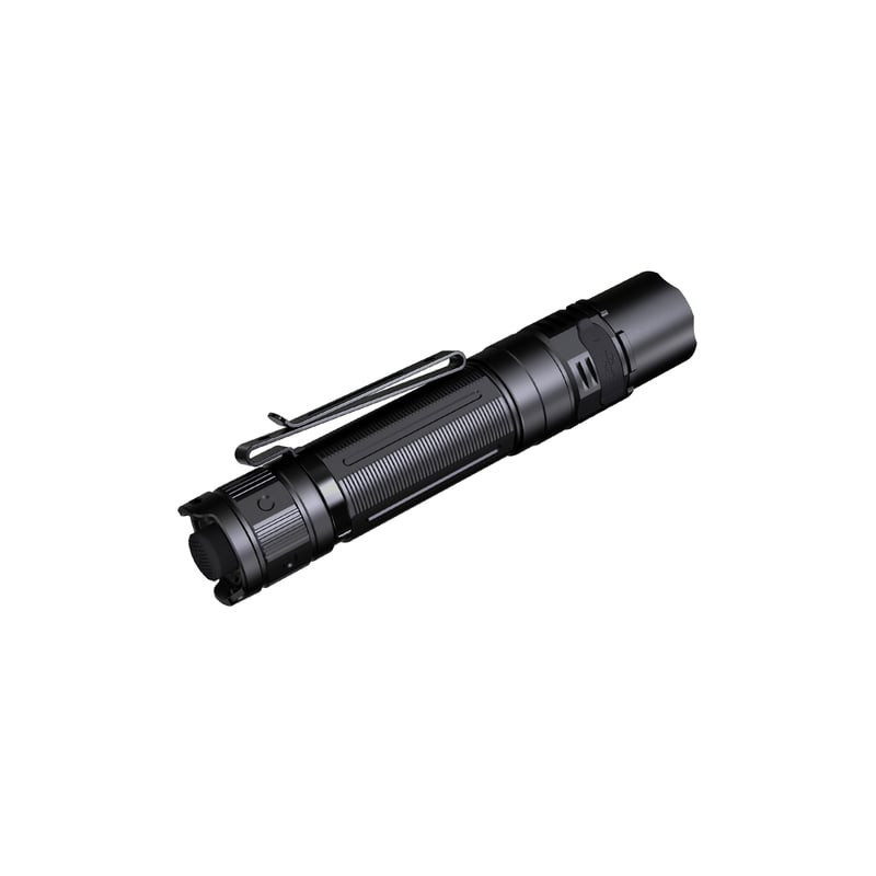 Lampe de poche Fenix PD36R V2.0 vue de côté mettant en évidence le port de charge USB-C et l'indicat