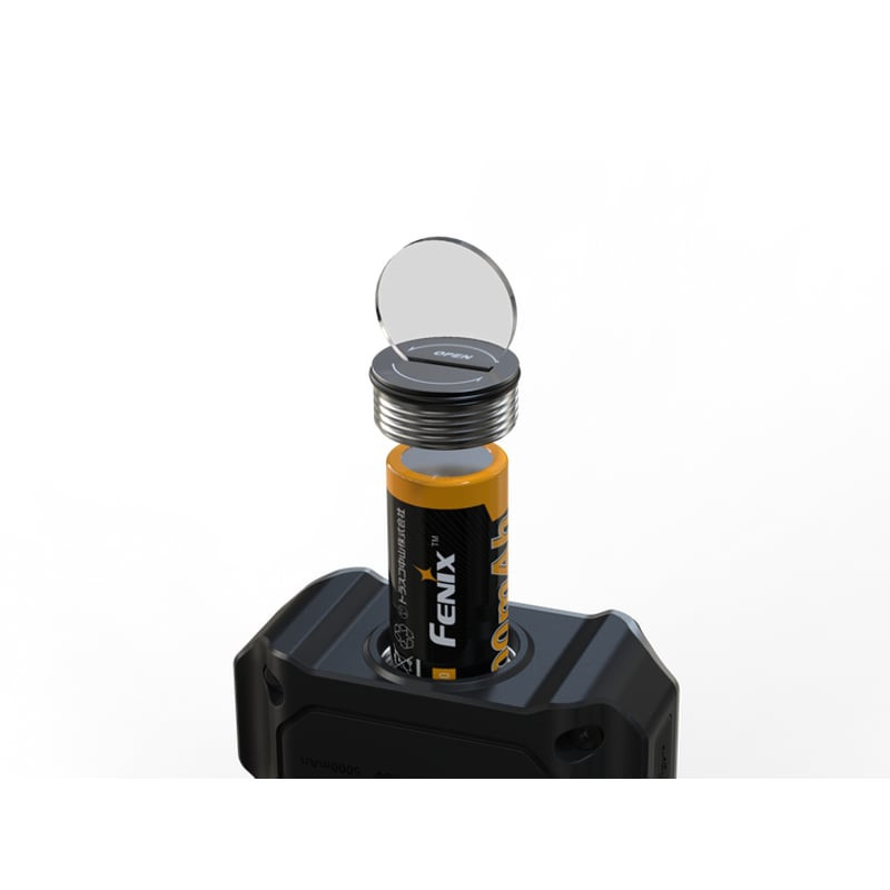 Détail en gros plan du commutateur rotatif et indicateur de mode Fenix CL27R pour réglage luminosité
