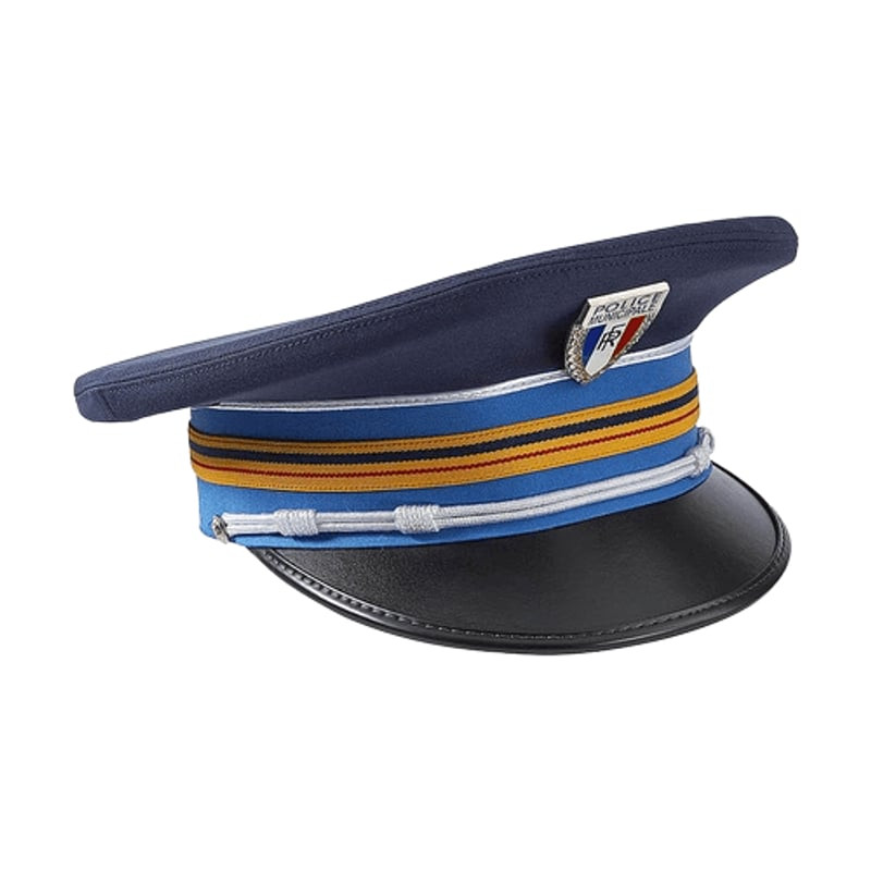 Packshot de la casquette de cérémonie police municipale OROD 1870701 en tissu imperméable bleu marin