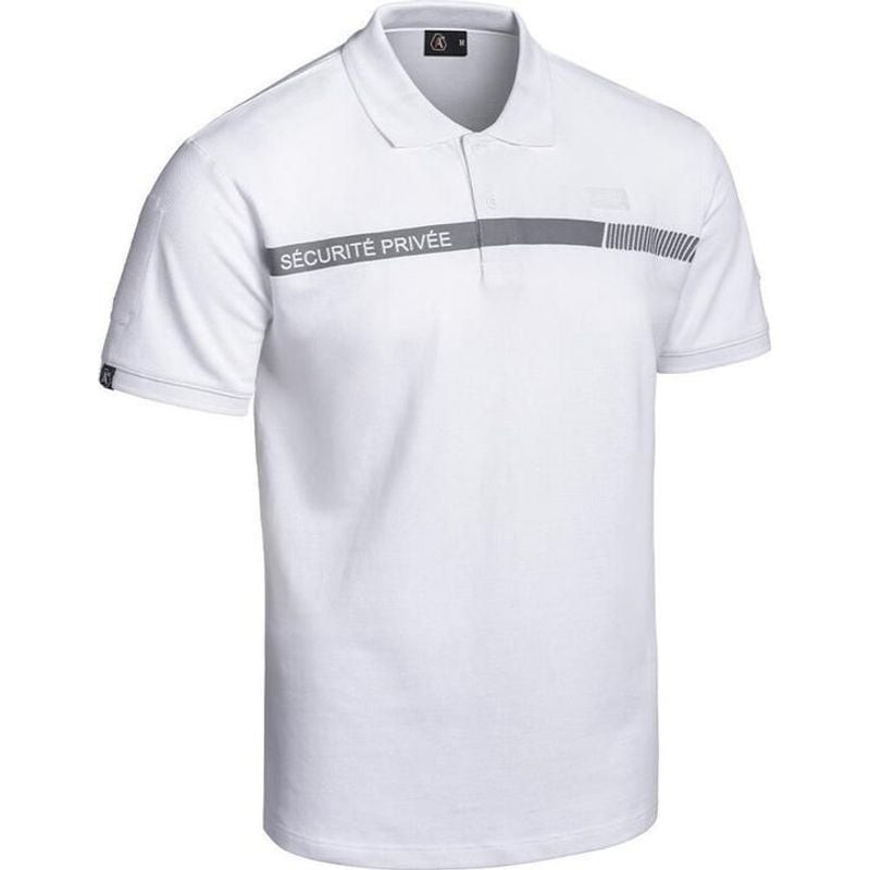 Vue arrière du polo de sécurité SÉCU-ONE A10 Equipment montrant un dos sobre et des manches courtes.