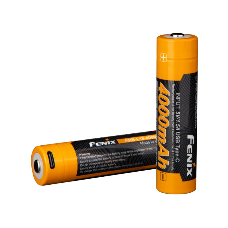Packshot de dessus de la batterie Fenix ARB-L18-4000U avec port USB-C intégré.