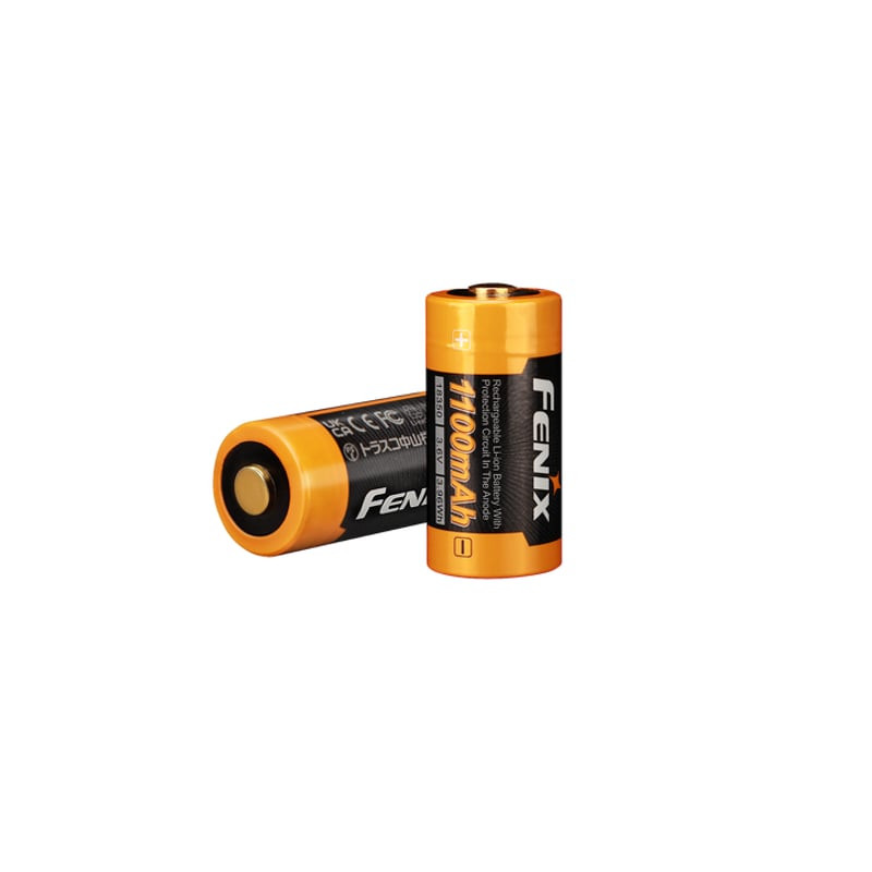 Vue de côté de la batterie Fenix ARB-L18-1100 montrant sa forme cylindrique et l'étiquetage