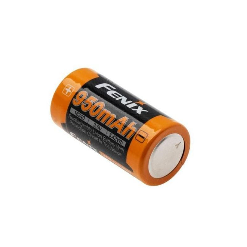 Vue de dessus de la batterie rechargeable Fenix ARB-L16-950P montrant la borne positive.