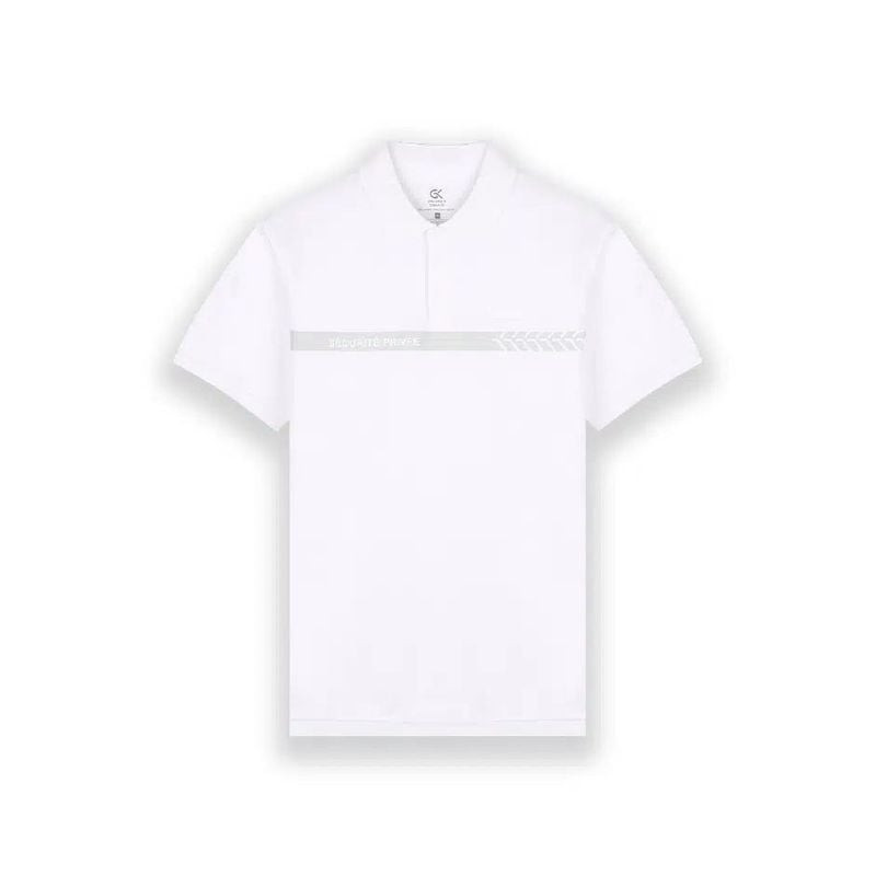 GK Pro 2013607 polo de sécurité blanc à manches courtes avec bande grise, vue complète du produit.