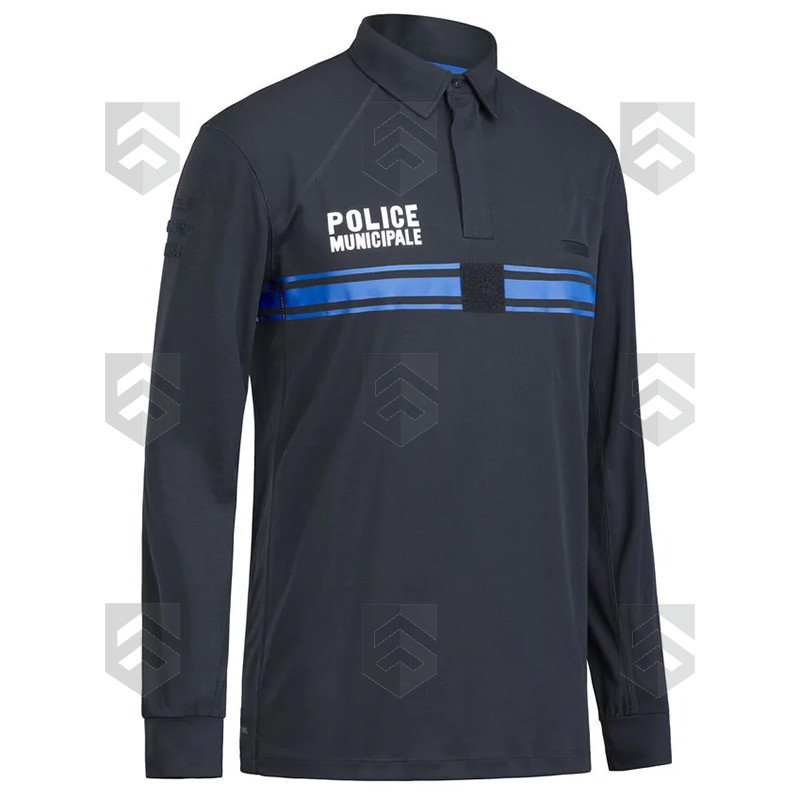 Polo Police Municipale Respirant ML Col Zippé Equipol Bleu Marine