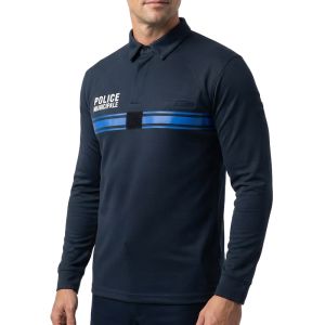 Polo Police Municipale Respirant ML Col Zippé Equipol Bleu Marine