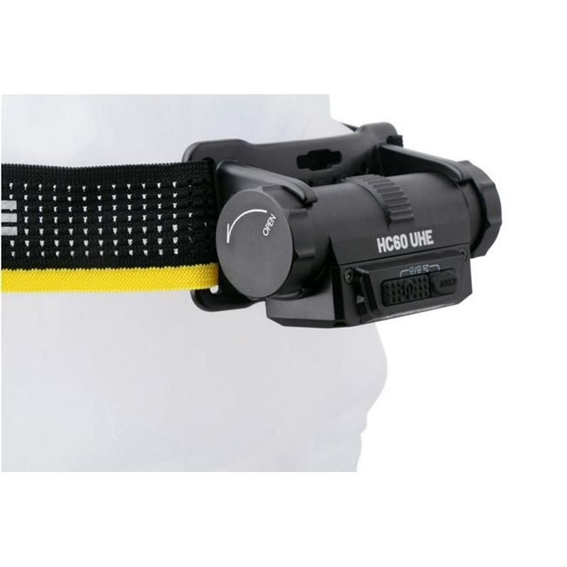 Vue détaillée de la Lampe frontale rechargeable HC60 UHE Nitecore 1600 Lumens