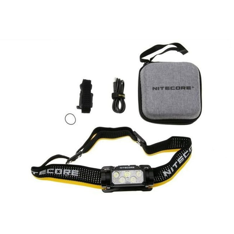 Packshot de la lampe frontale rechargeable HC60 UHE Nitecore 1600 Lumens sur fond blanc
