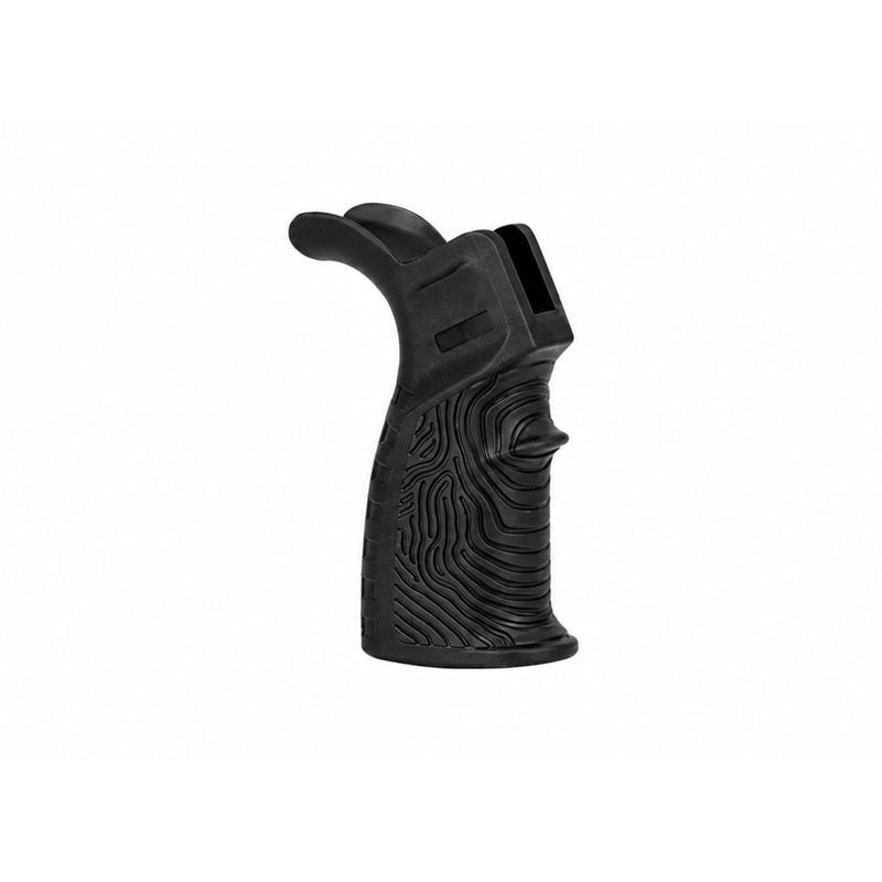 Packshot de la Poignée caoutchoutée avec extension arrière DLG Tactical pour AR-15 sur fond blanc.