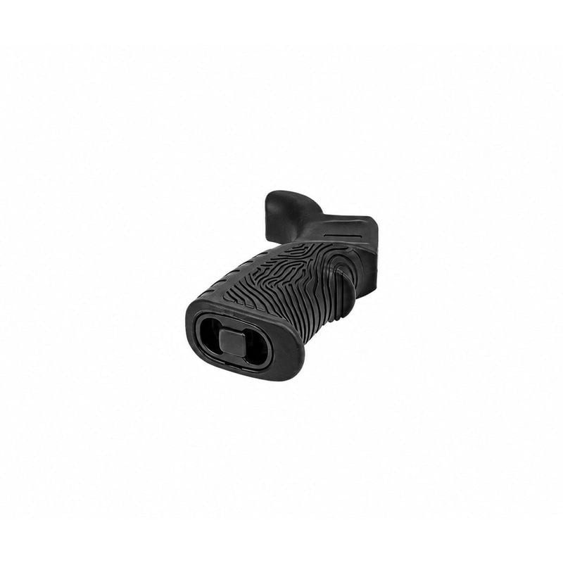 Packshot de la poignée caoutchoutée avec extension arrière DLG Tactical pour AR-15, vue de profil.