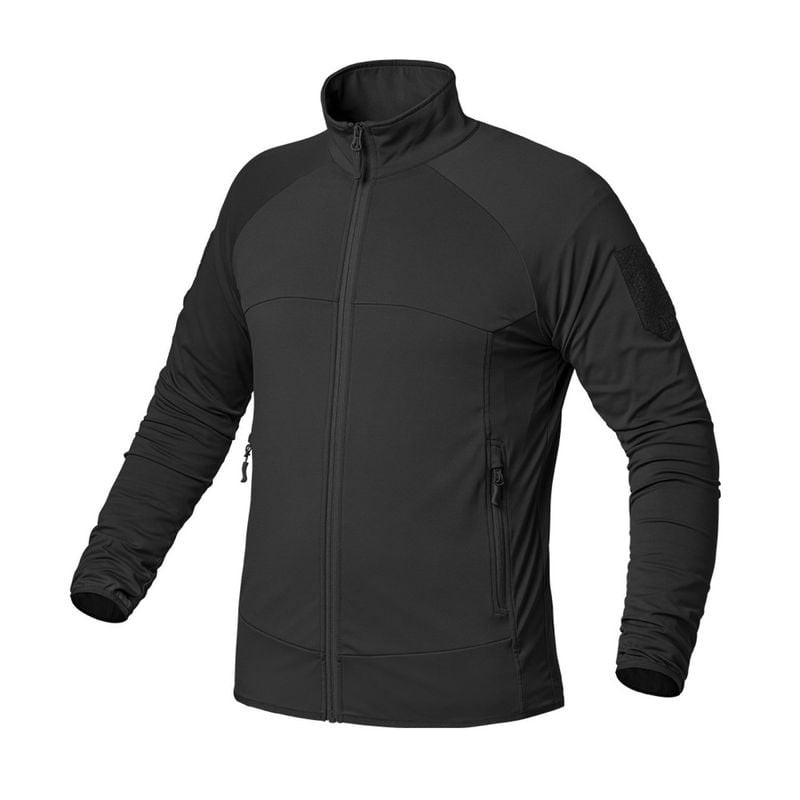 Vue de face du gilet technique Instructor X-Move noir, fermeture zippée intégrale, col montant et po