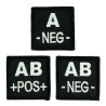 Insigne de Groupe Sanguin brodé Noir S.W.A.T.