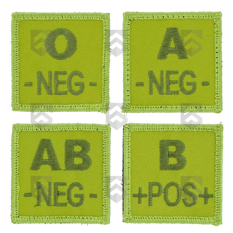 Insigne de Groupe Sanguin brodé Vert