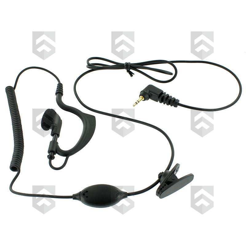 Micro-Oreillette avec contour d'oreille souple et PTT en ligne prise 1 jack