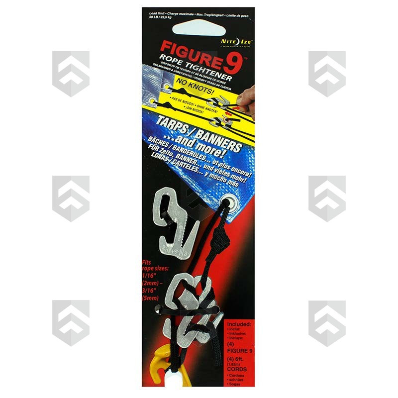 Lot de 4 Figure 9 Standard Small Nite-Ize avec corde noire