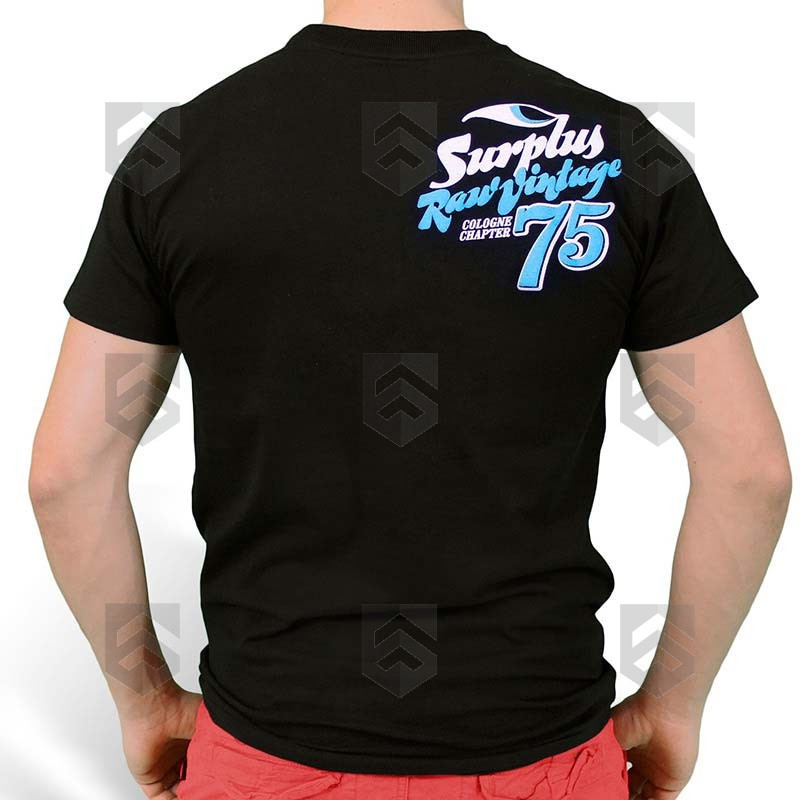 T-shirt manches courtes Surfer Noir Surplus Raw Vintage