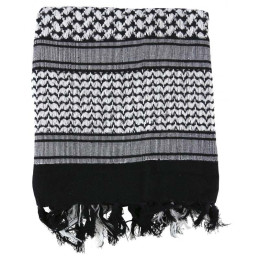 Shemagh Coton Blanc/Noir